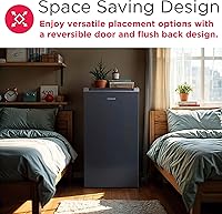 Vista 7 de Frigidaire Mini refrigerador, compartimento compacto para congelador, control de termostato ajustable, puerta reversible, serie contemporánea, 3.2