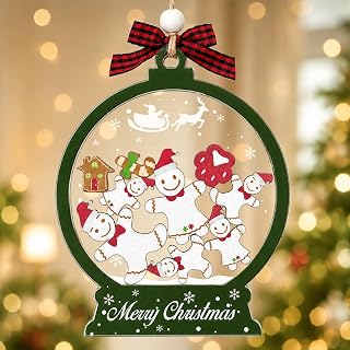 Personalized Family Christmas Ornaments, DIY Gingerbread Xmas Tree Ornament | Handwrite Family Names Gingerbread Ornament Christmas Tree Decorations for Family of 2,3,4,5,6, Christmas Stocking Stuffers