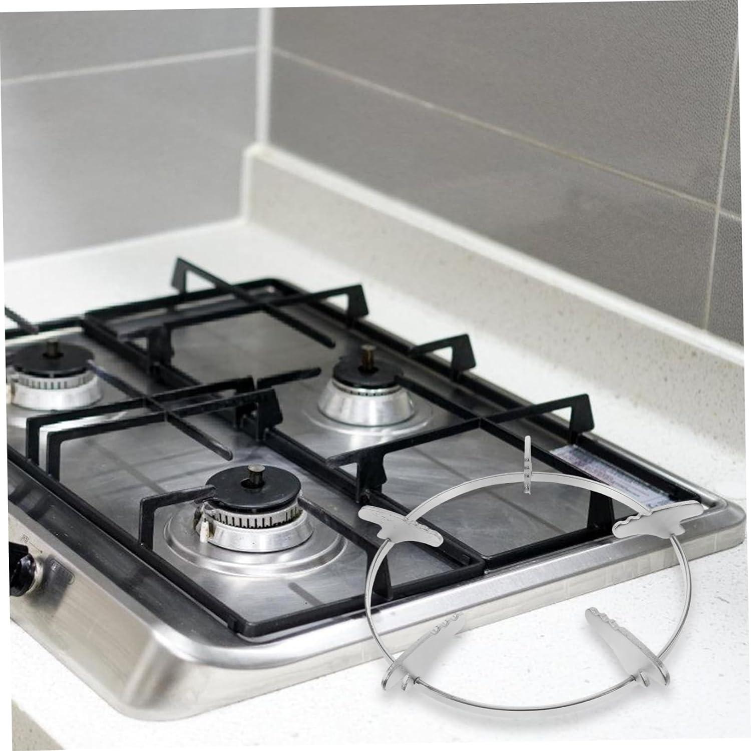 Uonlytech Wok Ring for Gas Stove Non Slip Iron Wok Support Rack Durable Pan Support Stand for Cooking Fits Standard Wok Essential Kitchen Accessory