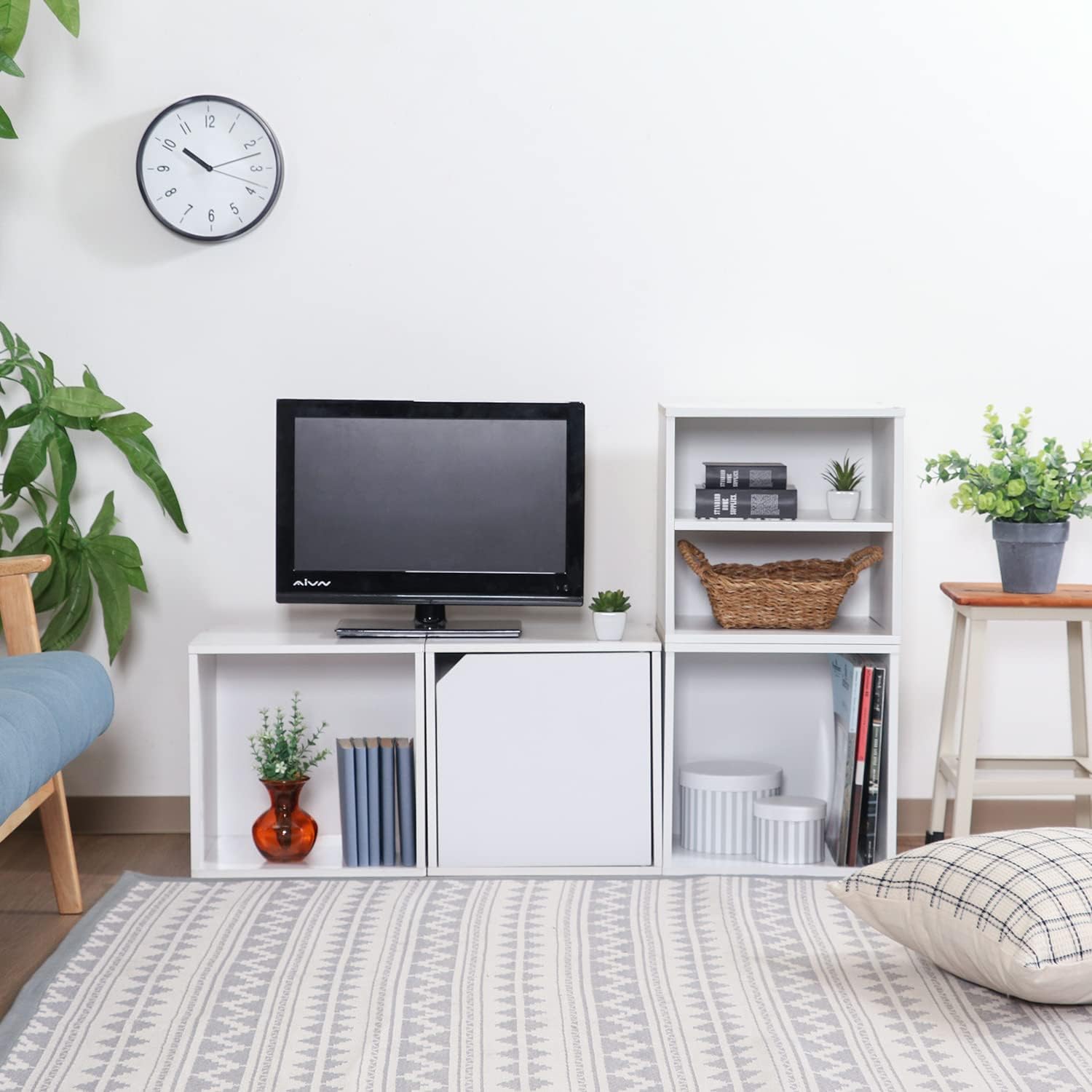Fujiboeki 81901 Cube Box, Open Rack, Width 13.6 x Depth 11.6 x Height 13.6 inches (34.5 x 29.5 x 34.5 cm), White, Storage, Color Box, Free Combination