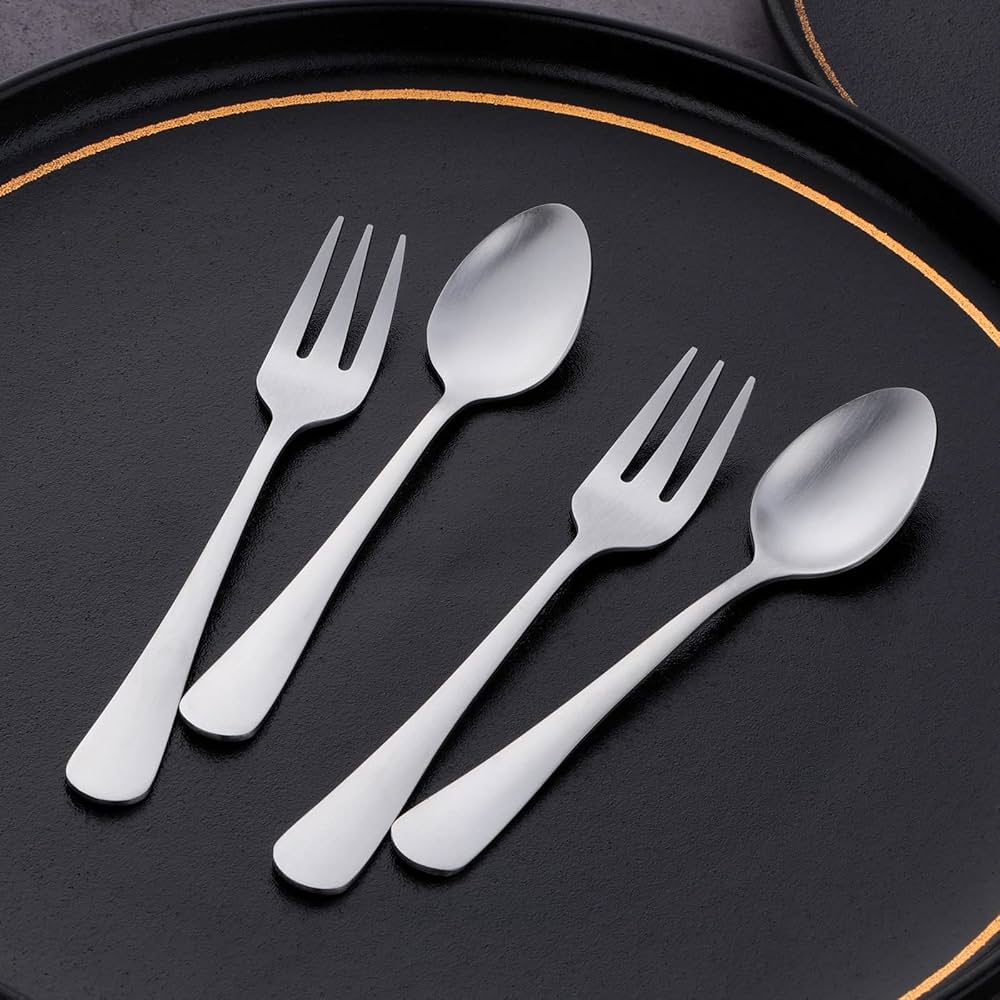   ティースプーン•デザートフォークセット Amazon.co.jp: BISDARUN デザートフォーク スプーンセット