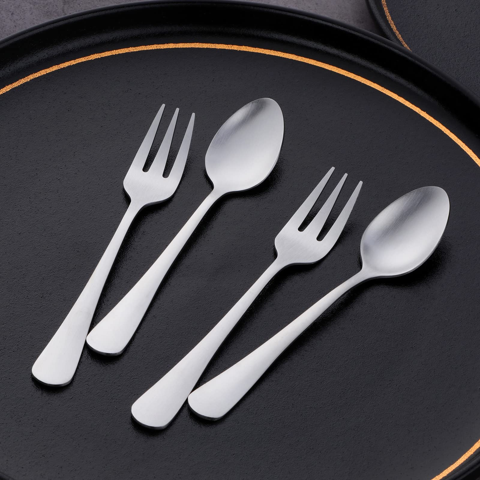   ティースプーン•デザートフォークセット Amazon.co.jp: BISDARUN デザートフォーク スプーンセット