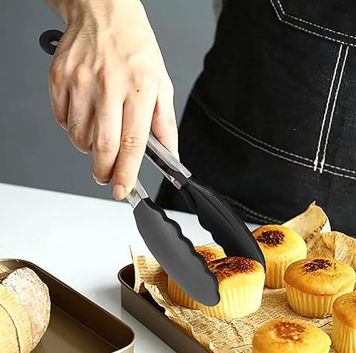 Miniatura 6 de Dura Living Mini juego de herramientas de cocina de silicona, juego de utensilios negros de 6 piezas para espacios pequeños, viajes y niños