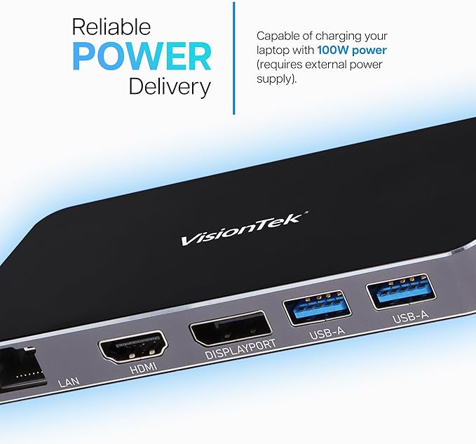 VisionTek VT350 Hub USB-C Dual Monitor - 1 DP, 1 HDMI, 2 USB-A, Ethernet miniatura 5