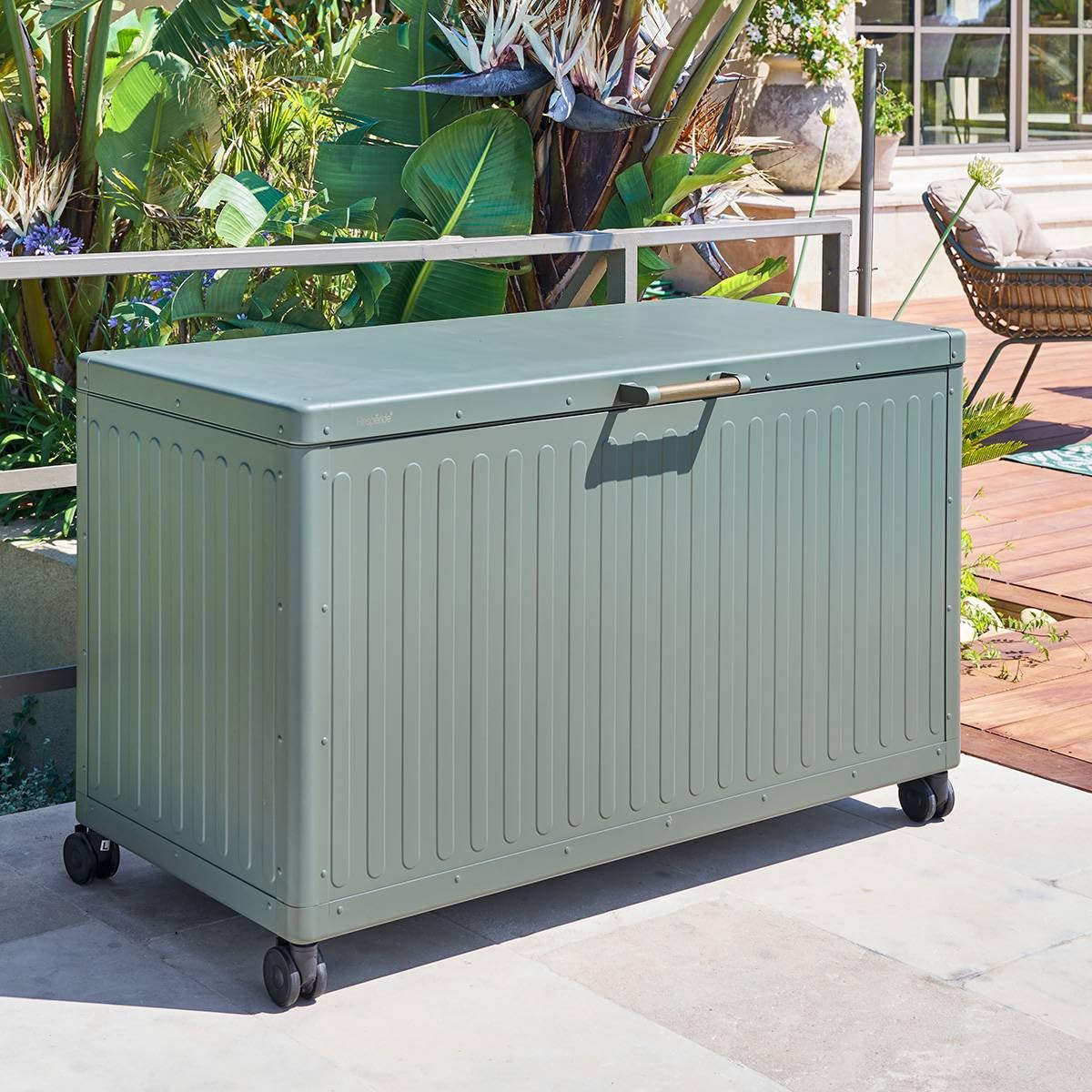 Coffre de Rangement Extérieur Edenio 510L Acier Galvanisé Aluminium Étanche Mobile Jardin Balcon