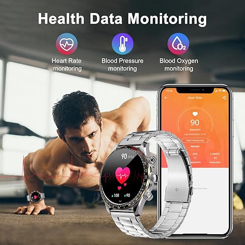 Miniatura 4 de LogHog Reloj inteligente para hombres y mujeres, pantalla AMOLED de 1.43 pulgadas, reloj de fitness IP68, impermeable, rastreador de actividad,