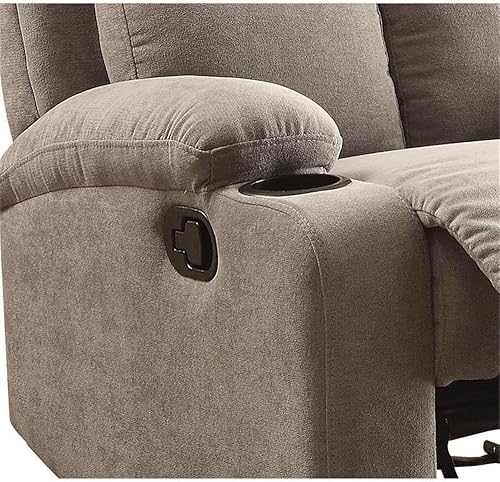 Miniatura 21 de Acme Rosia - Reclinable tapizado de tela con reposabrazos en la parte superior de la almohada en color chocolate (Chocolate Velvet),Gris (Gray