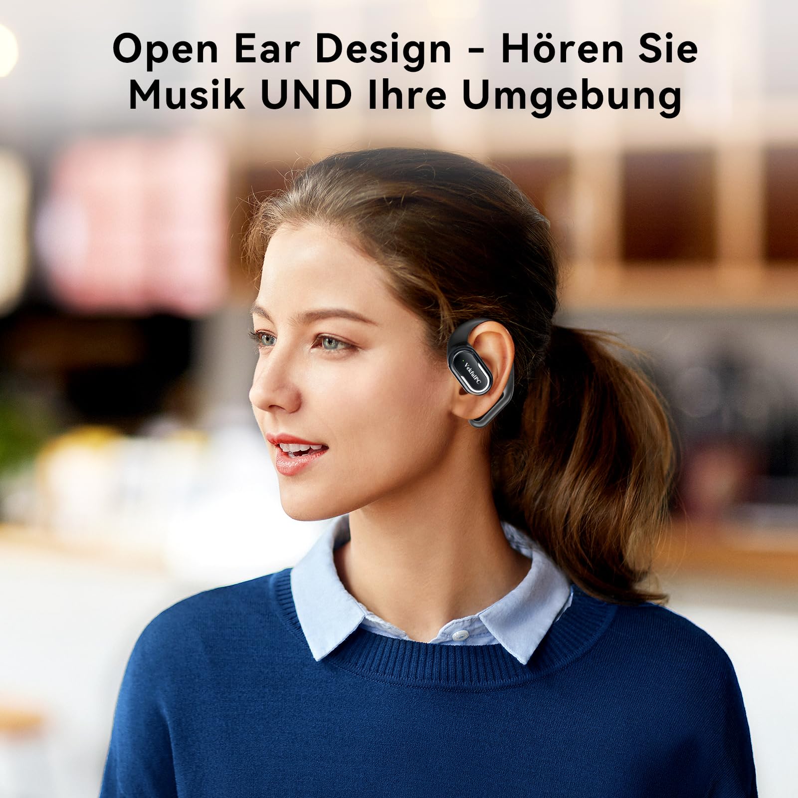 Kopfhörer Kabellos Bluetooth, Open Ear Sport, 11 Stunden Akkulaufzeit, IPX5