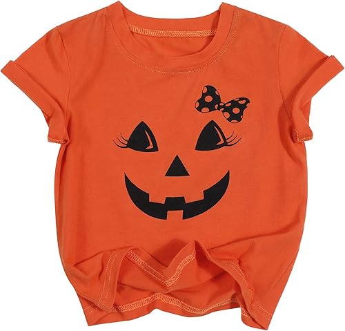 Camiseta de Halloween para bebé niño pequeño, camiseta de manga corta con gráficos de fantasma espeluznante, para niños pequeños, para otoño