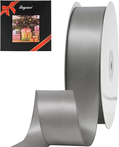 Miniatura 36 de LIUYAXI Cinta de satén roja de doble cara, 1/4 pulgadas x 50 yardas continuas, cintas finas perfectas para envolver regalos, tarjetas de invitación