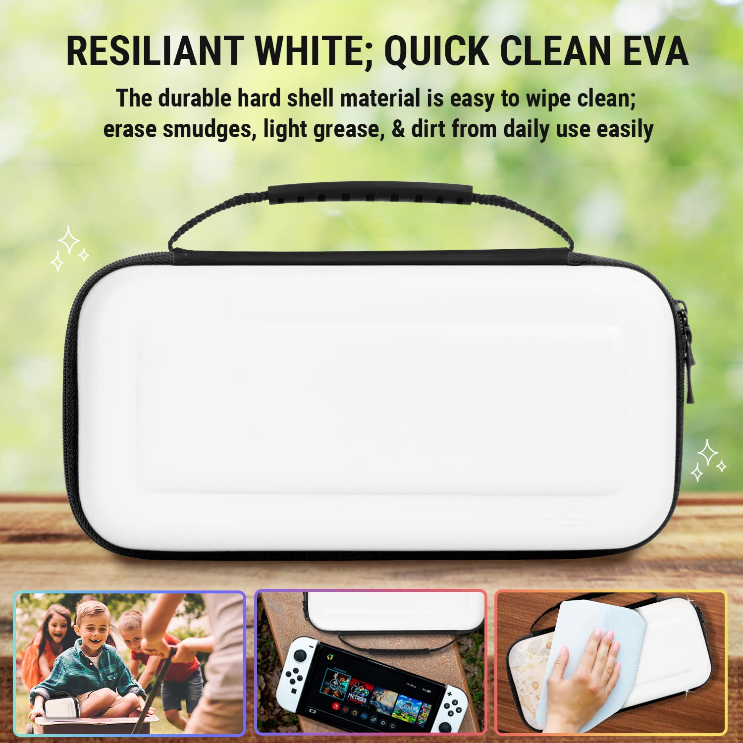 Orzly Accessories Kit Bundle Compatible with Nintendo Switch OLED Console (NOT 2017 Edition Compatible) Ultimate Geek Pack with Case and Screen Protector and Much More - Ice White Gift Boxed - Image 4