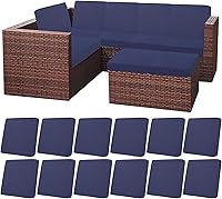 HEBE 12pcs Stretch Patio Cushion Covers Waterproof Outdoor Replacement Slipcovers for Couch Chair Furniture Protector Washable