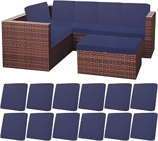 HEBE 12pcs Stretch Patio Cushion Covers Waterproof Outdoor Replacement Slipcovers for Couch Chair Furniture Protector Washable