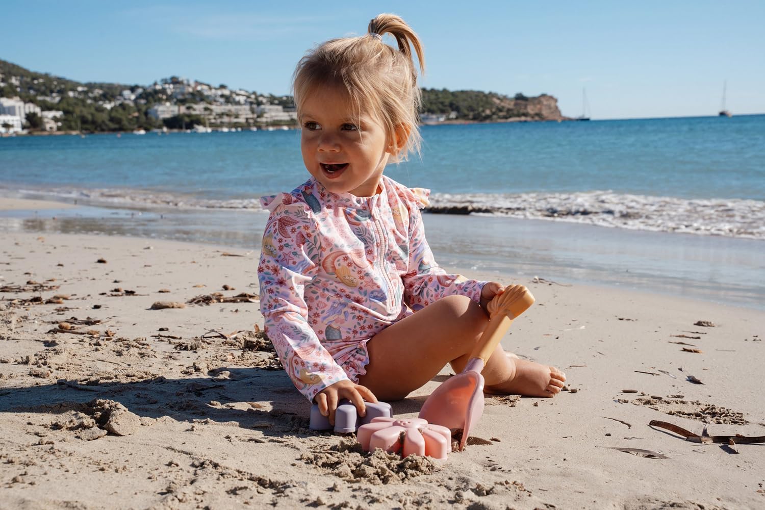 Little Dutch Kinder Rash-Guard-Set - Schwimmshirt Langarm + Badehose - 2er Set - für Mädchen - Dreamy Mermaid - rosa (Gr. 86/92)