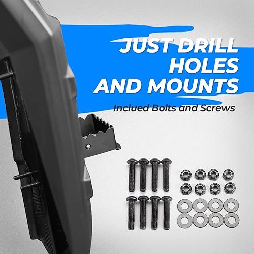 Miniatura 9 de KEMIMOTO Reposapiés de pasajero para cuatrimoto resistente, reposapiés para pasajero trasero, cómodo, reposapiés plegable universal de 4 ruedas,