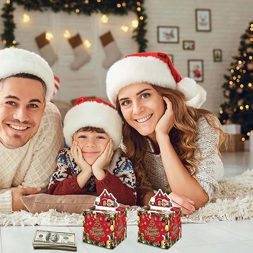 Miniatura 7 de Soportes para dinero de Navidad, caja sorpresa para dinero, kit de extracción de pastel de dinero, bolsas de Navidad para regalos con 30 cajas de