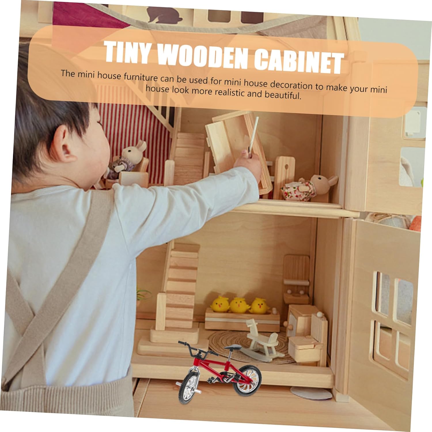 KICHOUSE 1pc Simulation Mountain Bike Model Toy for Mini House Decoration Outdoor Scene Accessory Cognitive Skills Birthday for Boys and Girls image 4