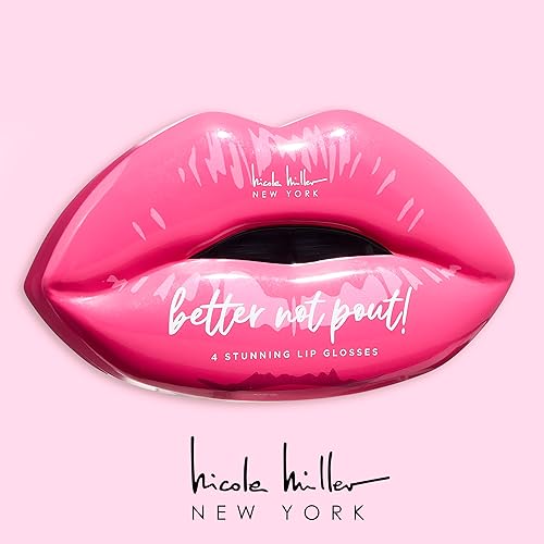 Vista 5 de Nicole Miller New York Beauty Concept - Juego de brillo de labios de 15 piezas, Glamorous Rosy Nude Shades - Beauty in Clear Bottles, 0.07 onzas