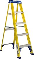 Louisville Ladder FS2005 5ft Fiberglass Type I Step Ladder - 250 lb Capacity, Non-Conductive, ProTop Tools, OSHA Compliant