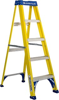 Louisville Ladder FS2005 5ft Fiberglass Step Ladder Type I 250lb Capacity Non-Conductive ProTop