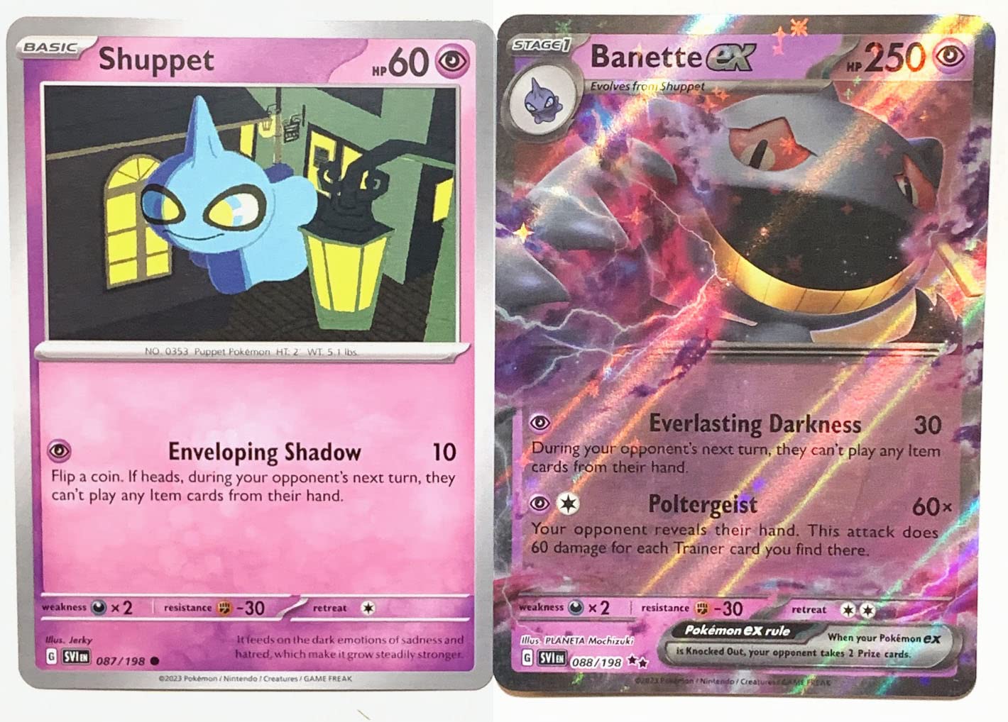 Banette ex 088 198 Holo - Scarlet Violet - Pokemon Evolution 2 Card Set