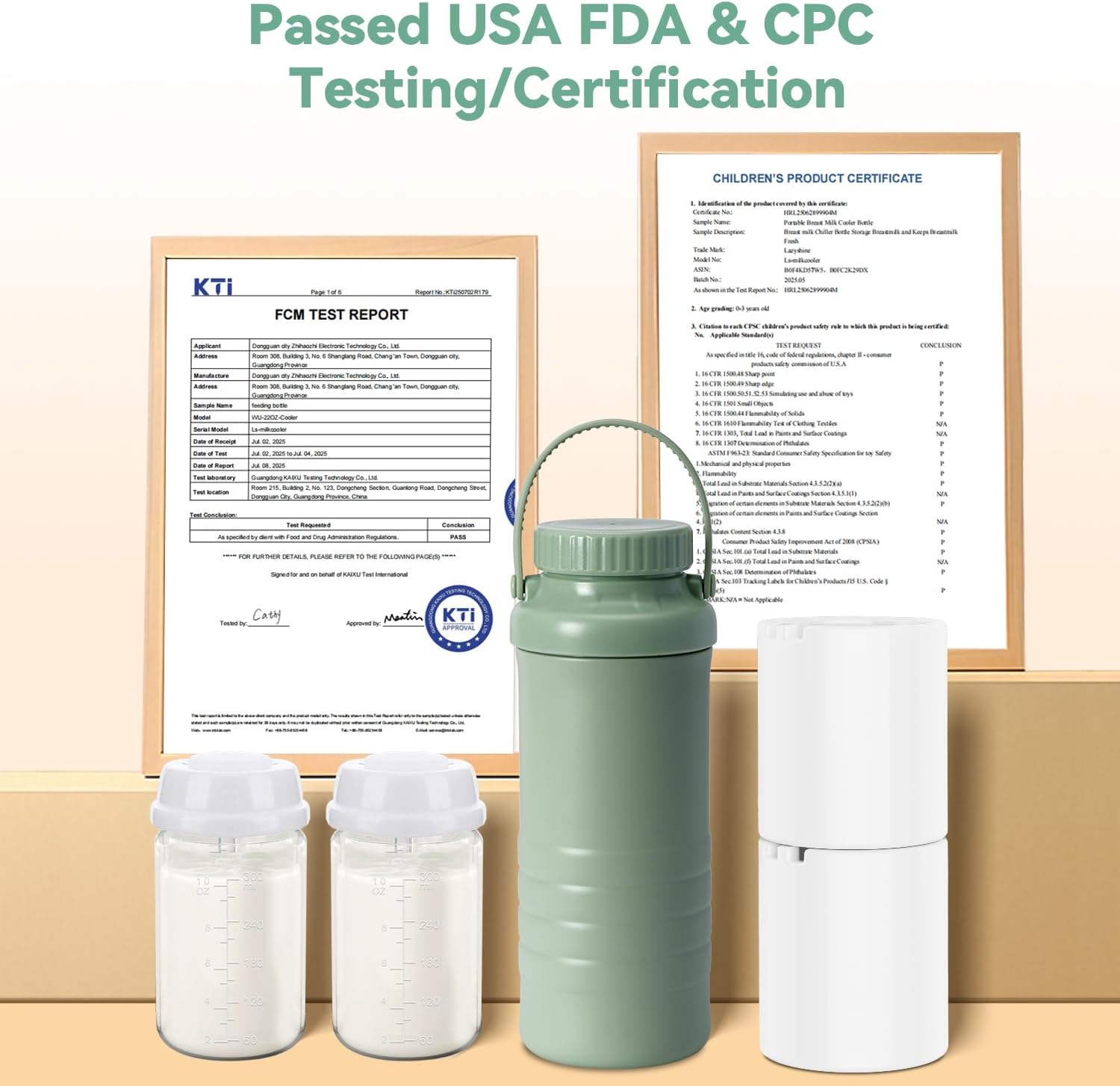 Portable Breast Milk Cooler Bottle - 22oz Capacity Breastmilk Chiller for Travel Mom, 360° Cooling Keeps Milk Fresh for 24 Hours, Breastfeeding Essentials with 2pcs Bottle for Breastmilk Storage