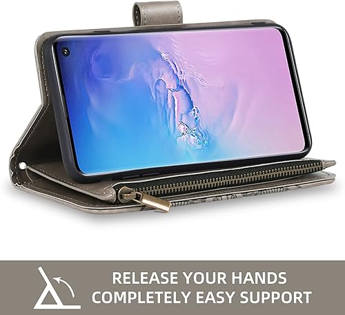 Miniatura 4 de Asuwish Compatible con Samsung Galaxy S10 Wallet y protector de pantalla de vidrio templado, soporte para tarjetas de crédito, accesorios celulares,