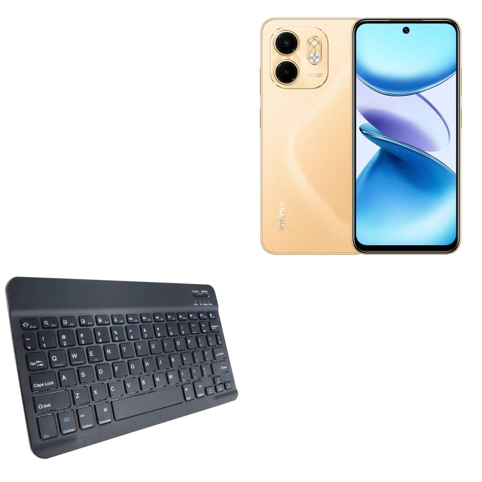 BoxWave Keyboard Compatible with Infinix Smart 9 HD - SlimKeys Bluetooth Keyboard, Portable Thin with Chiclet-Style Keys - Jet Black