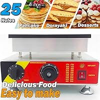 Vista 2 de Máquina para hacer panqueques eléctrica comercial de 25 agujeros de 1.8 pulgadas, mini panqueques holandeses, parrilla, panadero, waffle, muffins