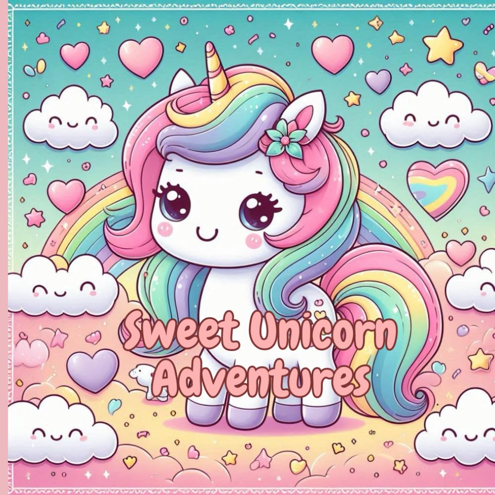 Sweet Unicorn Adventures –– A Cute Coloring Book for Girls, Unicorns, Rainbows, and Cute Moments Coloring Book: Sweet Unicorn Adventures for Girls Ages 4–12 (Unicorn Coloring Book for Girls)