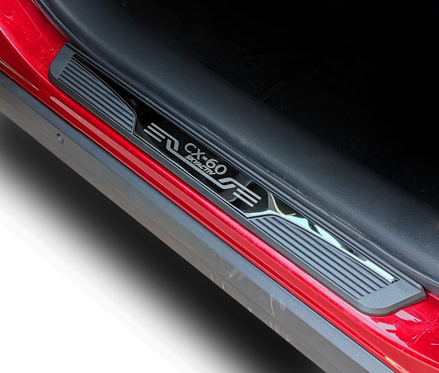 Car Accessories Door Sill Protector for 2022 2023 Mazda CX60, Steel Auto Parts Door Entry Guard Scuff Plates Trim Covers