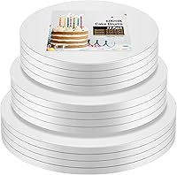 Vista 12 de Kootek Juego de 6 moldes redondos de 12 pulgadas, 12 pulgadas, base de cartón resistente de 1/2 pulgada de grosor para postres de boda y fiesta