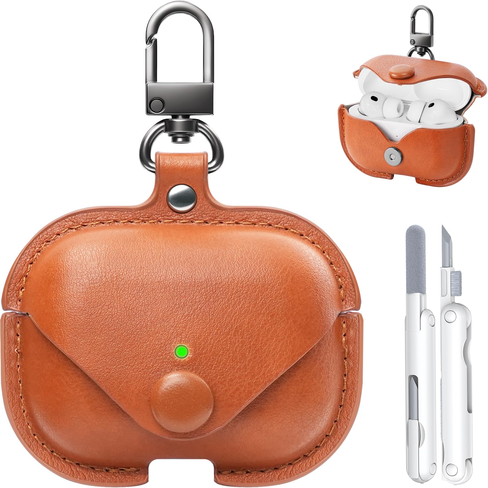Leather case for airpods pro 3 (Brown)