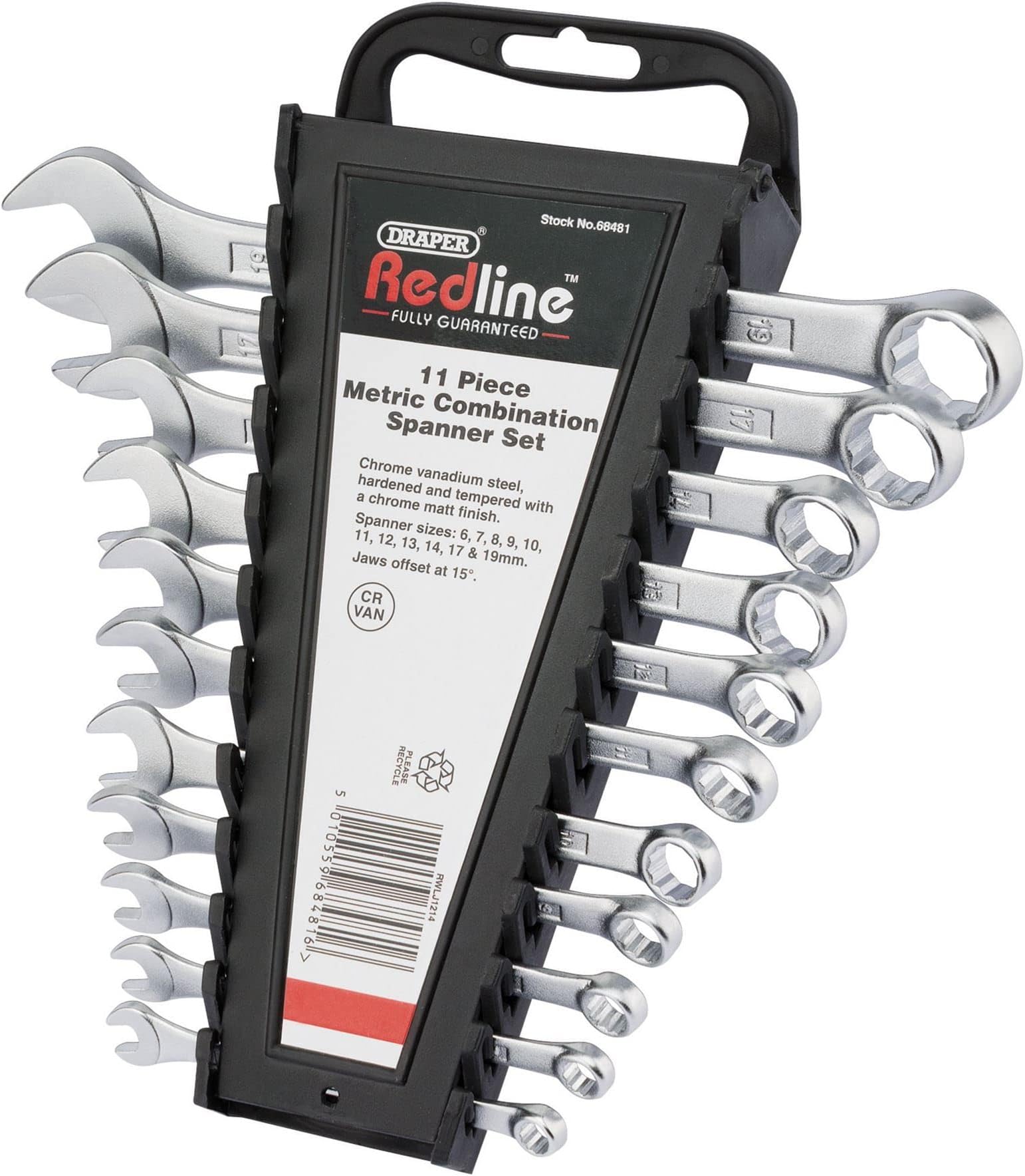 Draper 1 x Redline 68481 Metric Combination Spanner Set (11-Piece)