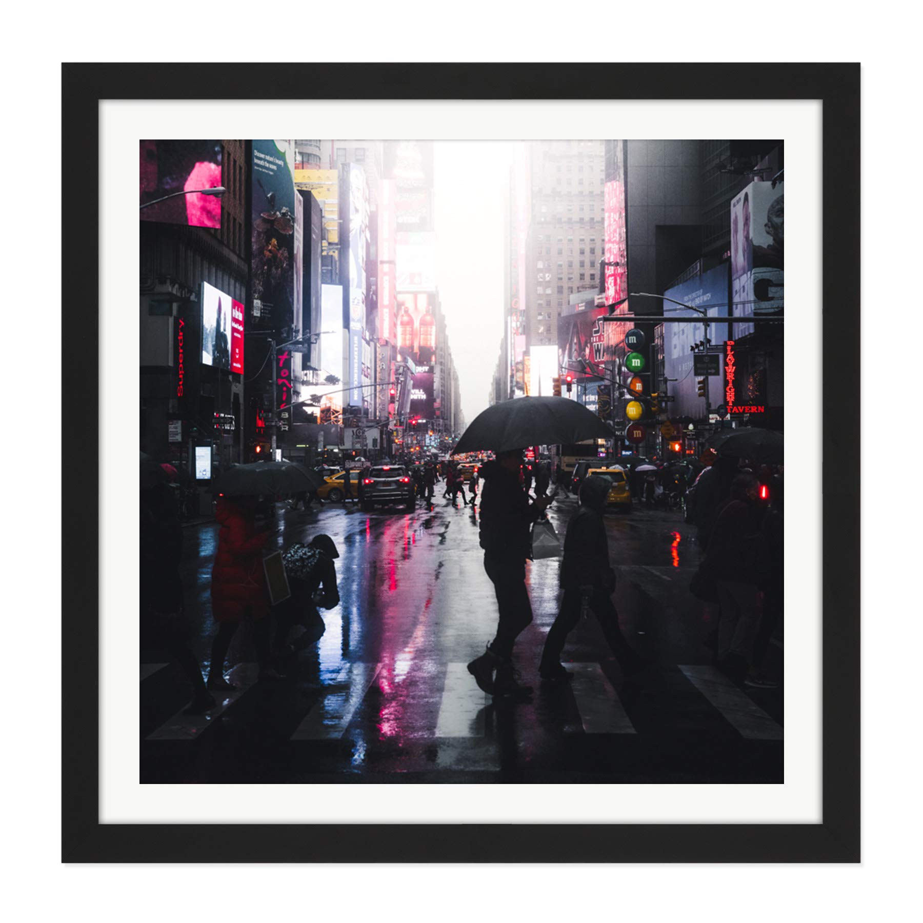 Artery8 Stackpoole Manhattan Street New York Photo Square Wooden Framed Wall Art Print Picture 16X16 Inch