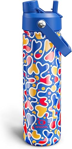 Miniatura 143 de ENCOOL Botella de agua aislada con popote, de acero inoxidable, a prueba de fugas, sin BPA, al vacío de doble pared que se mantiene fría durante 24