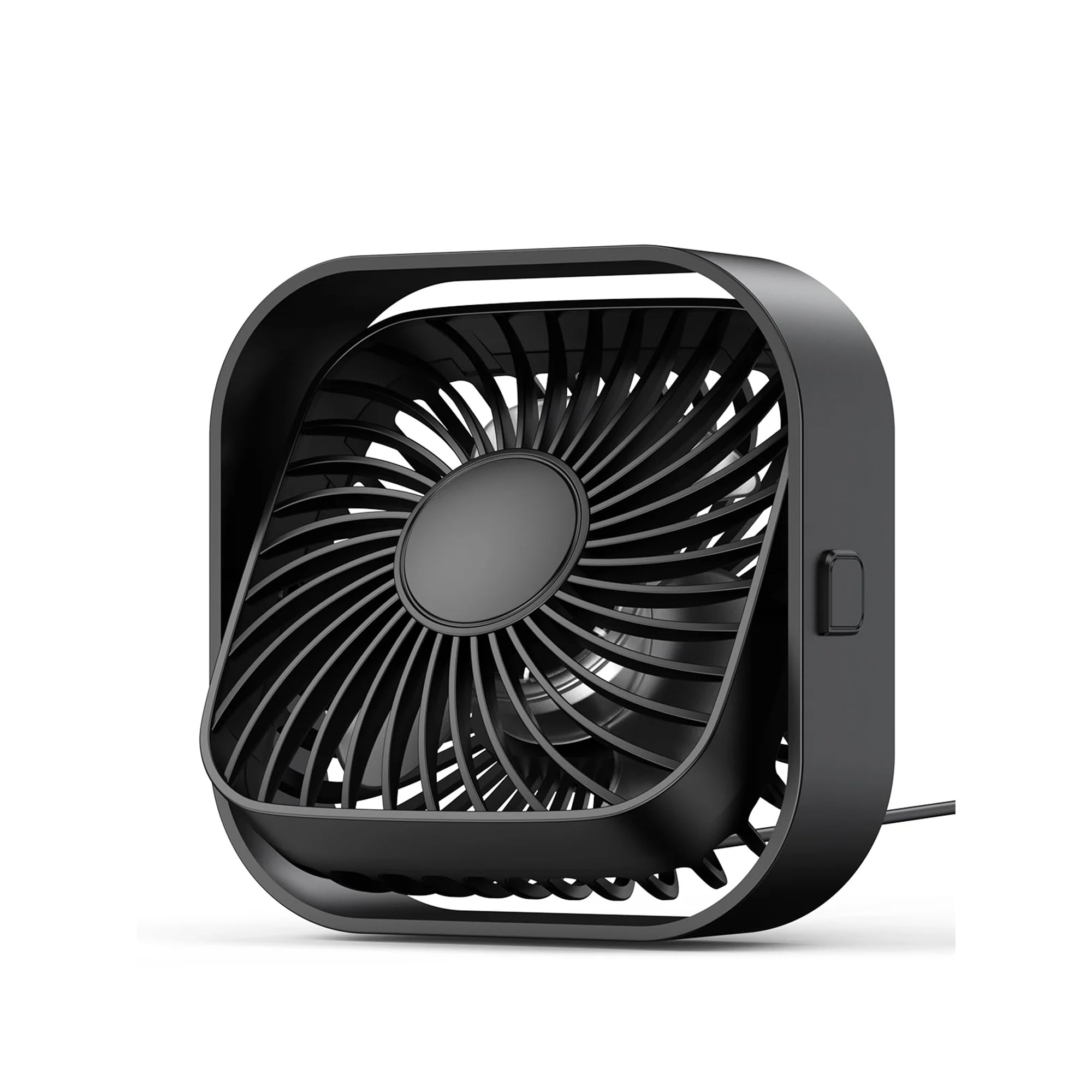 Warmco K51 Masaüstü Vantilatör 3 Kademeli 360° Döner Başlıklı USB Kablolu Soğutucu Fan Siyah