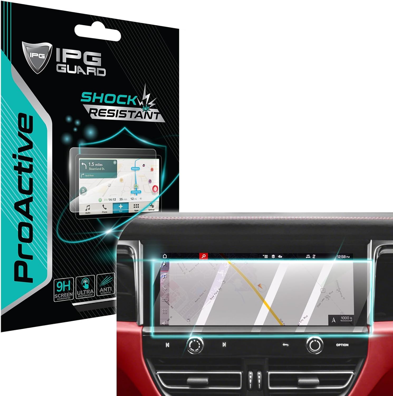 IPG ProActive Compatible with Porsche 2024 2025 Macan EV Turbo Electric 10.9" Navigation 9H Hardness Screen Protector Nano Ceramic Film Ultra Responsive High Clarity for MacEv10.9 Navi