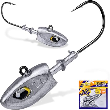 Swimbait Jig Heads - Bass Fishing Jig Head Hooks Rig with 3D Fish Eyes for Saltwater Freshwater Fishing 1/3 1/2 3/4 1 1.4oz 4-10 Pack
