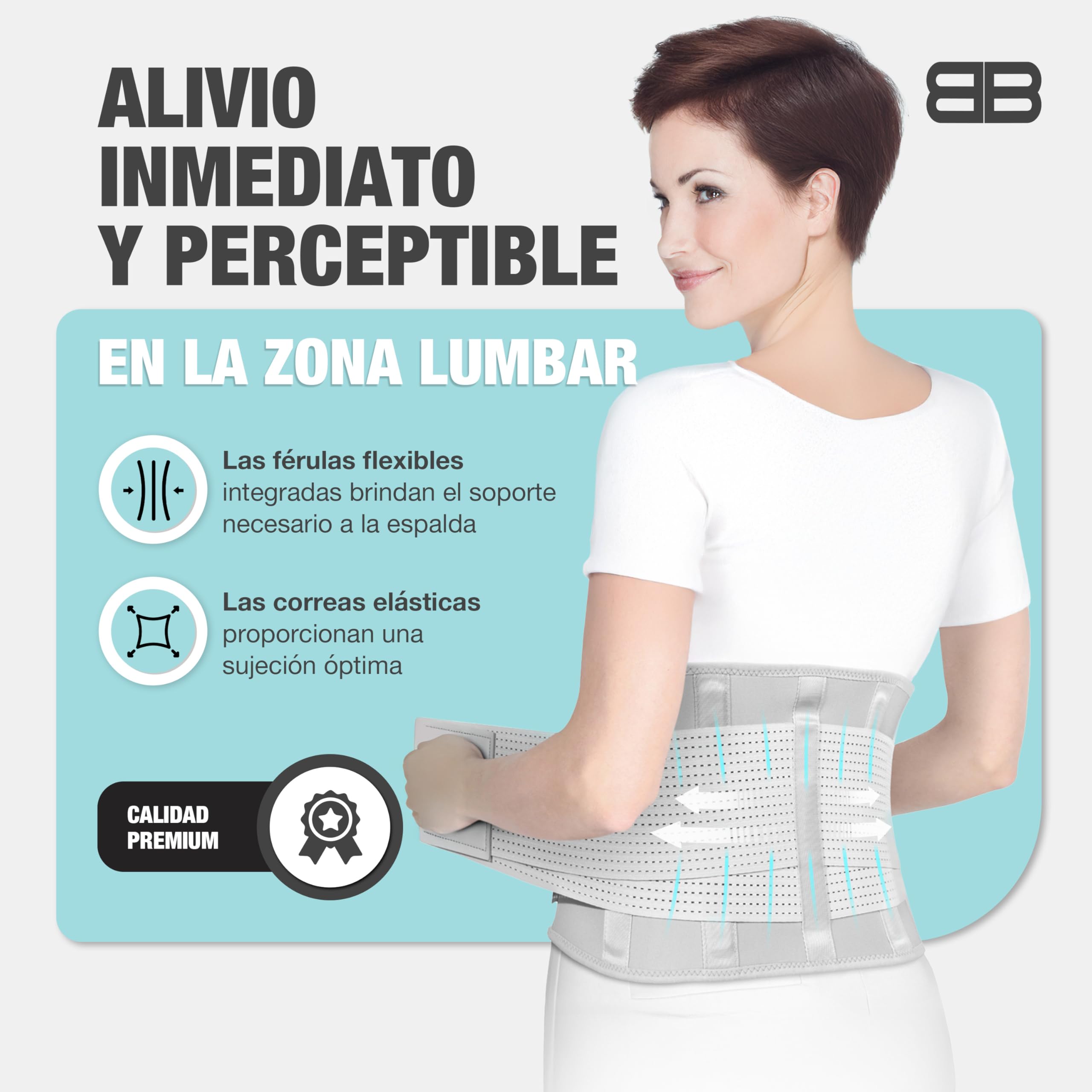 BACK BODYGUARD Faja Lumbar - Cinturón Lumbar Para Estabilización | Gris, talla M, posibilidad de cambio