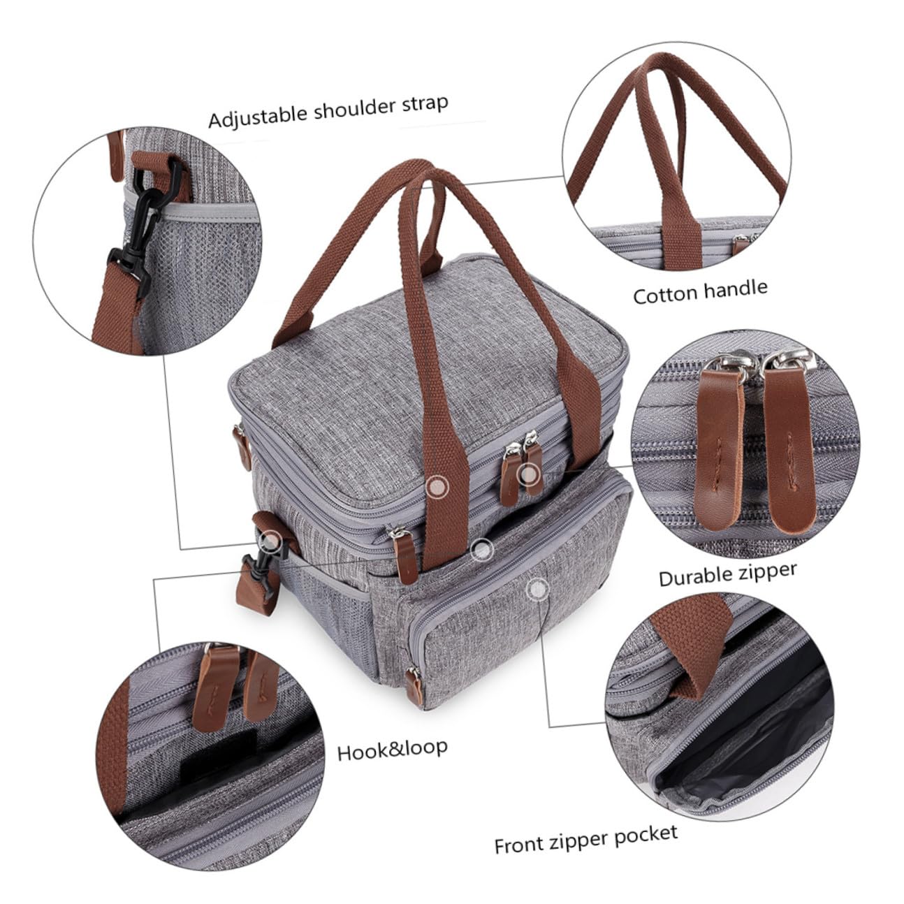 VICASKY Isolierte Lunchbag mit Großer Kapazität Wasserdichte Tragbare Bento Tasche für Outdoor Picknick Leichte Kühltasche für Erwachsene und Familien