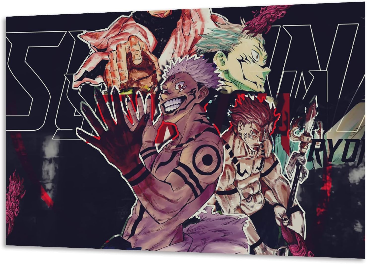 Anime JJK Posters 12"×16" Wall Art Anime Wall Decor Canvas Print Posters for Home Living Bedroom (J-2, unframed)