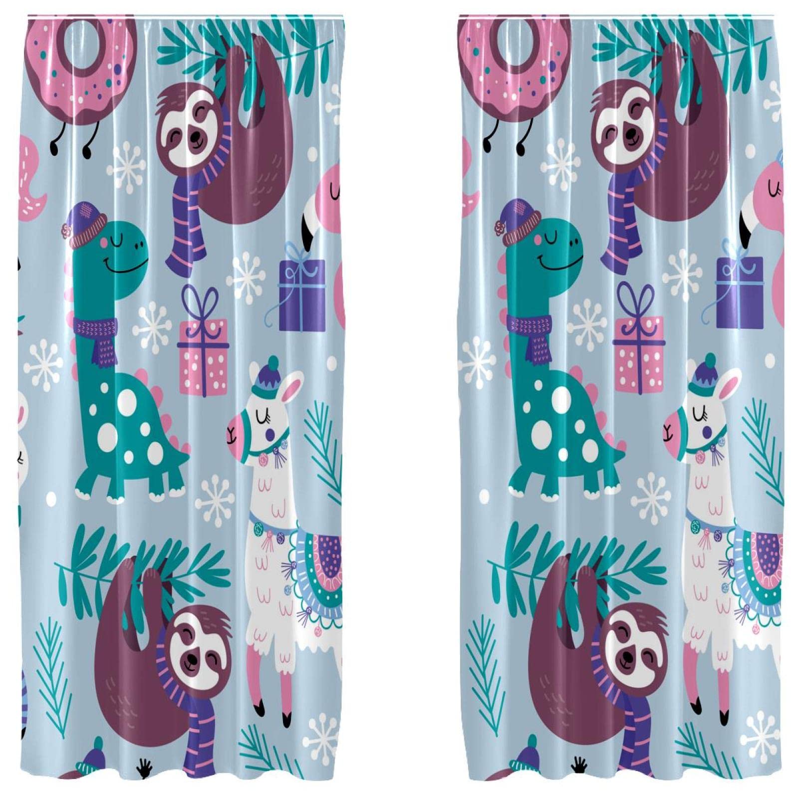 Rideaux de fenêtre décoratifs légers tamisants motif paresseux
