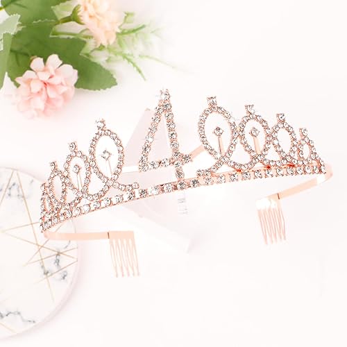 Miniatura 42 de CIEHER Juego de corona de cumpleaños 50 + banda de 50 y fabulosa banda + pin de perlas, tiara, regalos de 50, decoraciones para mujeres amigas