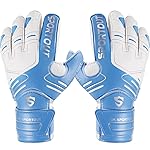 Sportout Youth&Adult Goalie Goalkeeper Gloves, Strong Grip for The Toughest Saves, with Finger Spines to Give Splendid Protection to Prevent Injuries,3 Colors (Blue, 6)