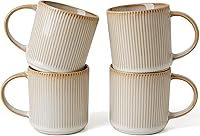 Vista 33 de famiware Juego de Tazas de Café para 4, Tazas de Catering Star de 12 oz con Asa para Café, Té, Cacao, Leche - Juego de Vajilla de Cerámica de Gres