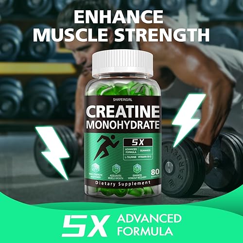 Miniatura 7 de Gomitas de monohidrato de creatina, creatina limpia para mujeres y hombres para la fuerza muscular, mejorar la resistencia y la recuperación después