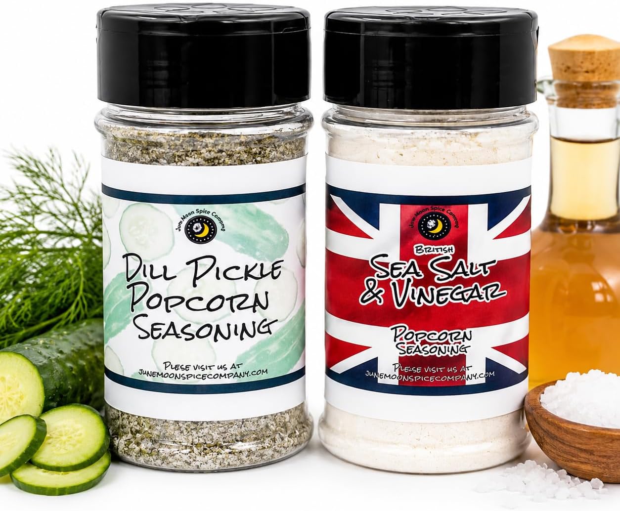 Popcorn Seasoning 2 Pack | Sea Salt & Vinegar + Dill Pickle | 7 oz | MADE FOR FRESH POPCORN – Shake over warm kernels and toss evenly to create gourmet movie-night flavor in seconds.