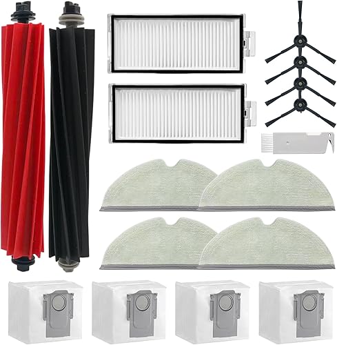 Repuesto compatible con Roborock Q5 Pro+/Q8 Max+ Plus Juego de piezas de repuesto para aspiradora, 2 cepillos principales, 2 filtros, 4 cepillos