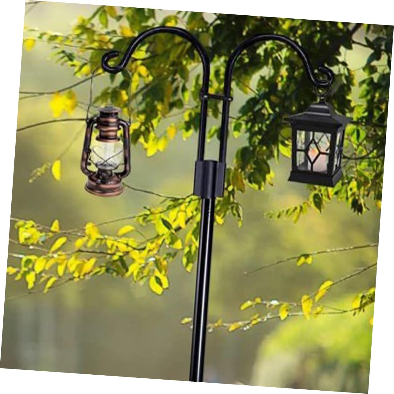 BESPORTBLE Ground Shepherd Hook Hanging Solar Lights Garden Plant Hanger Vintage Design Height for Outdoor Decor and Lanterns